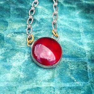 Red Glass Pendant Necklace